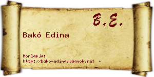 Bakó Edina névjegykártya